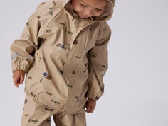 Name It rainwear white pepper with vehicle print